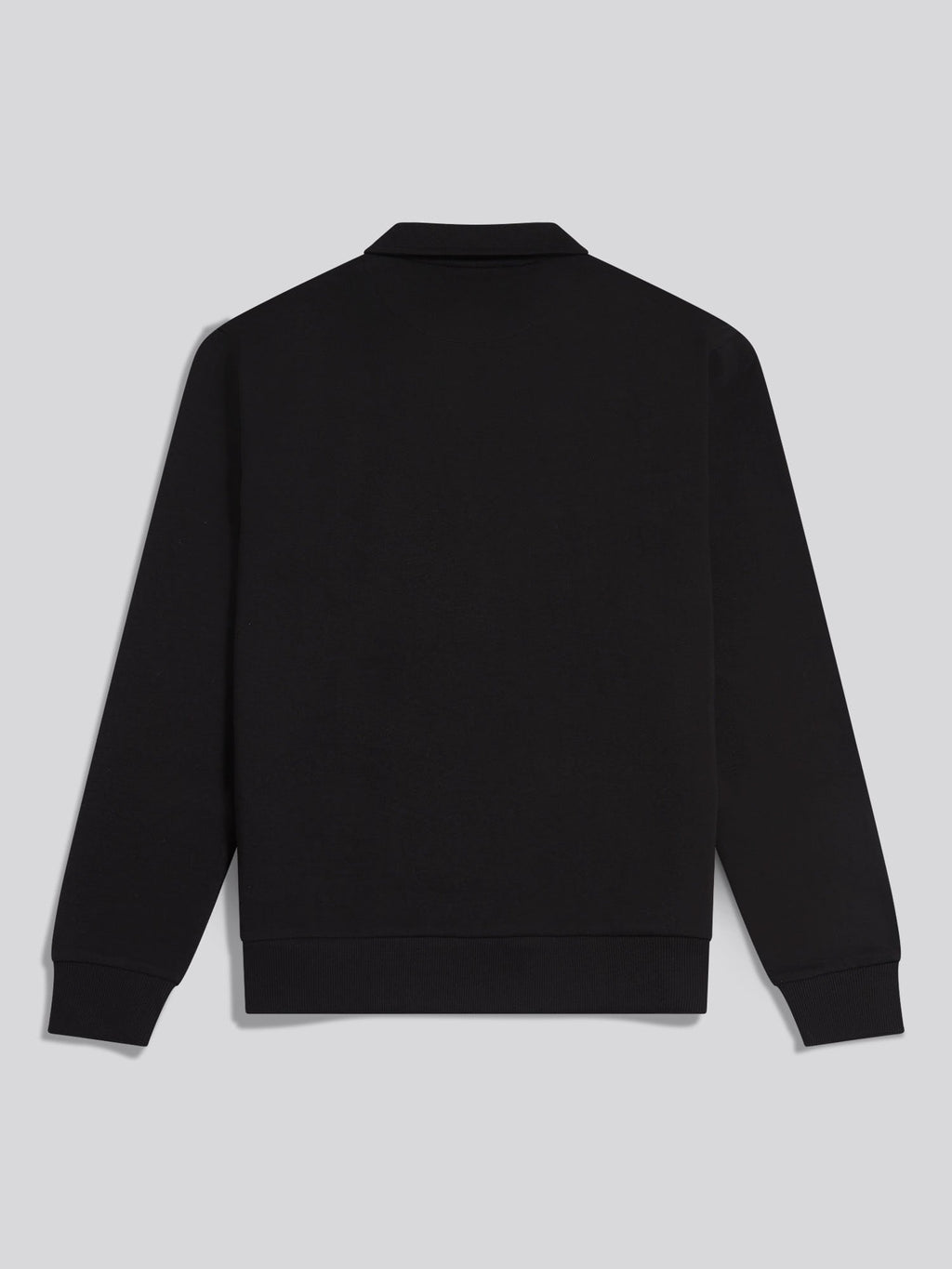Mens Loopback Zip Polo Sweatshirt Black