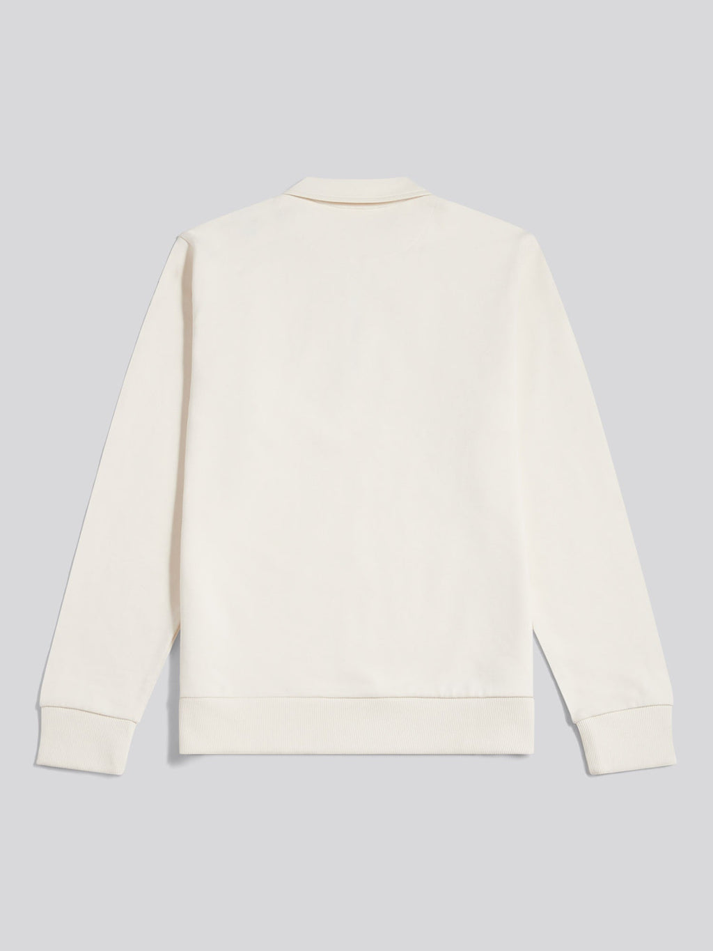 Mens Loopback Zip Polo Sweatshirt Whisper White