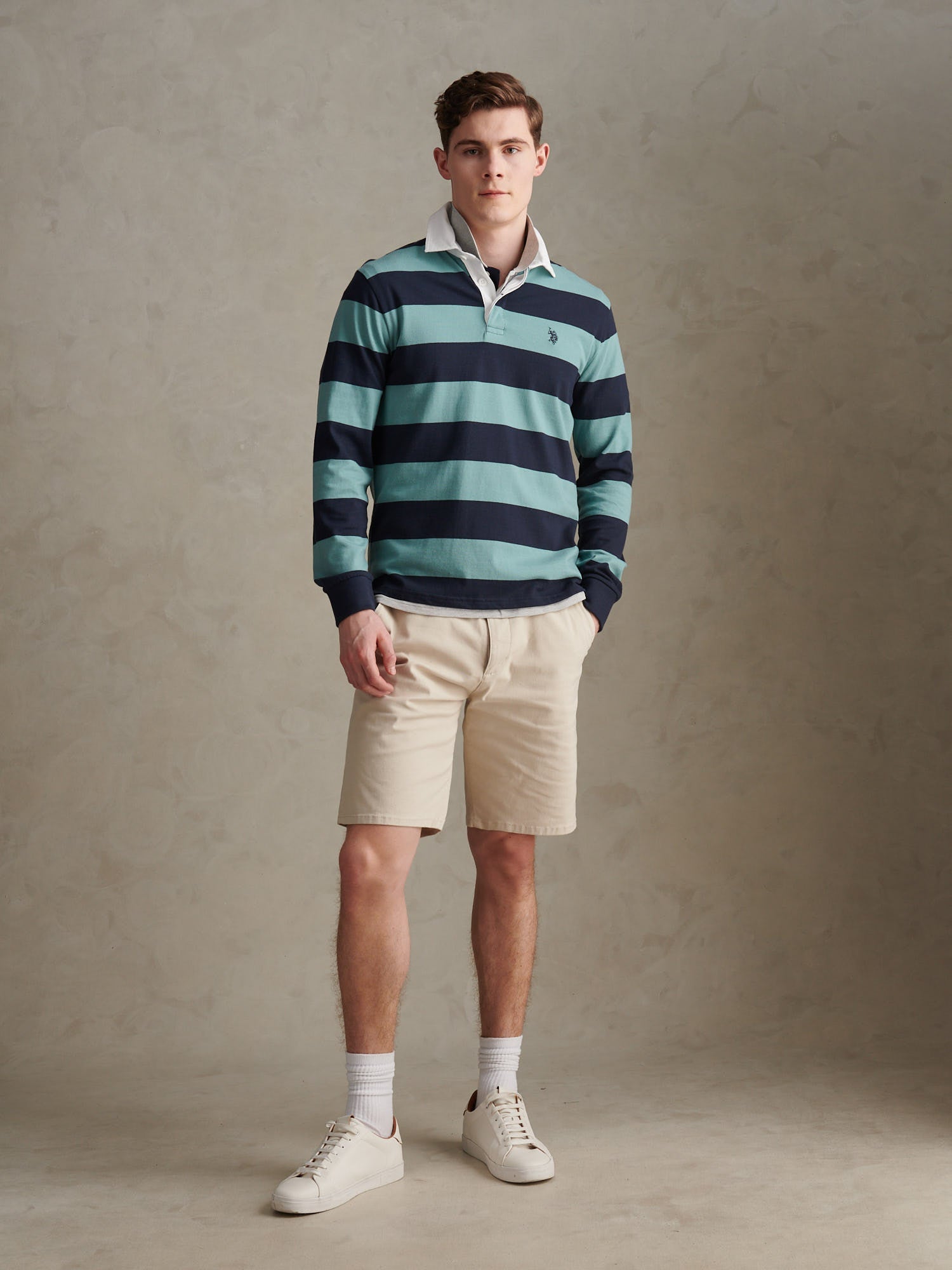 Mens Classic Stripe Rugby Shirt Arctic