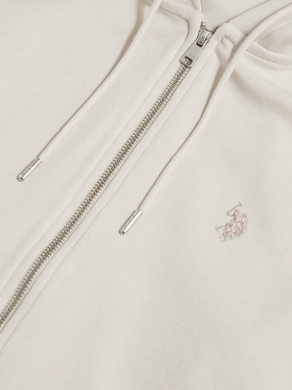 Mens Double Horsemen Interlock Zip Hoodie Beige