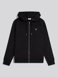 Mens Double Horsemen Interlock Zip Hoodie Black Bright White DHM