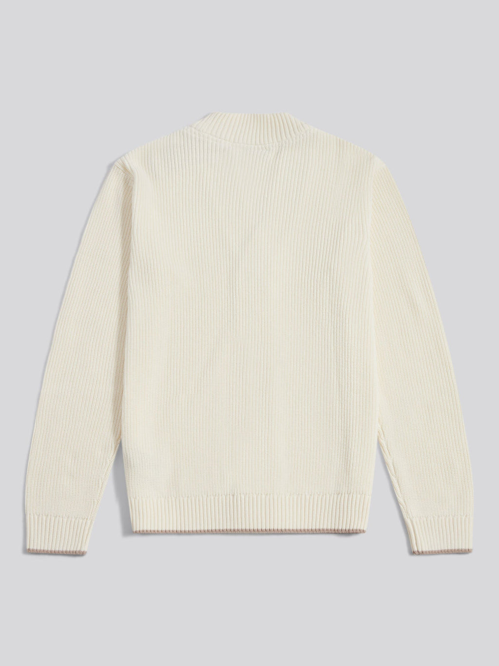 Mens Open Collar Knitted Cardigan Whisper White