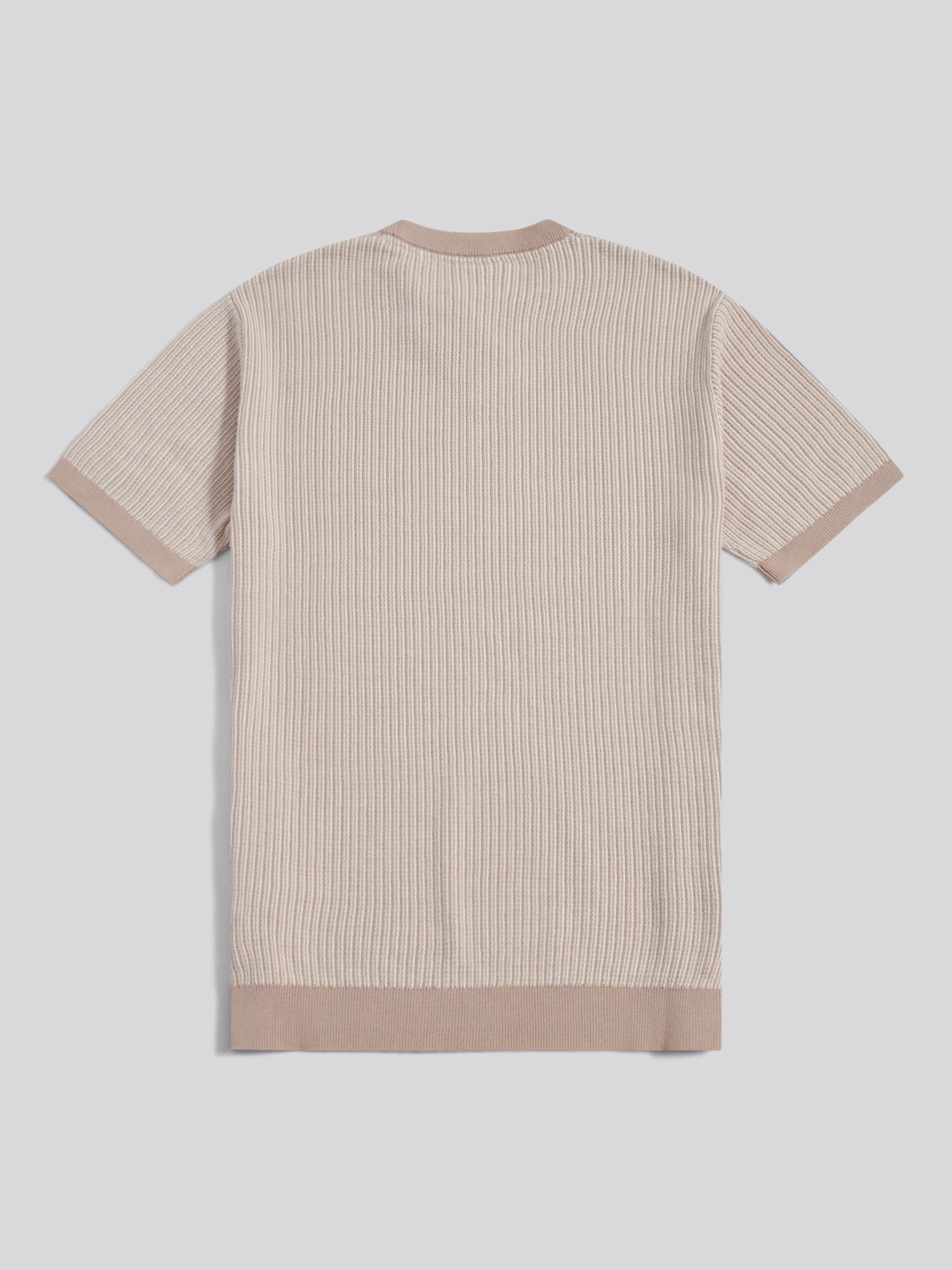 Mens Cotton Vertical Texture Knit T-Shirt Atmosphere