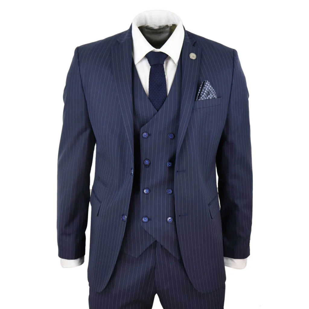STZ41 - Men's 3 Piece Suit Gatsby 1920s Gangster Pinstripe