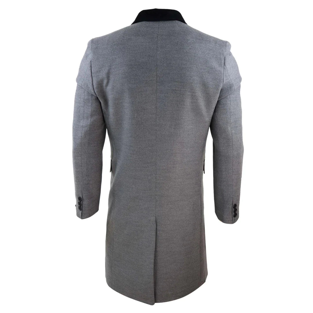 Men's 3/4 Long Double Breasted Overcoat Jacket Wool Coat Peaky Blinders