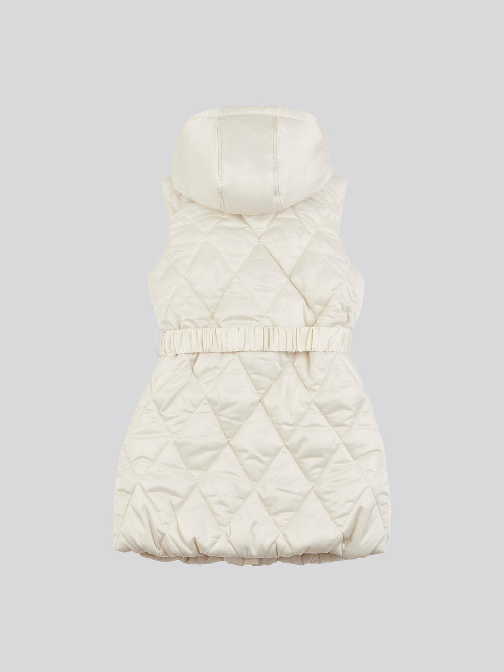 Girls Longline Puffer Gilet in Turtle Dove