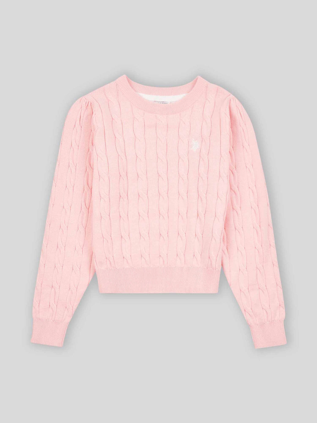 Girls Cable Knit Jumper Crystal Rose