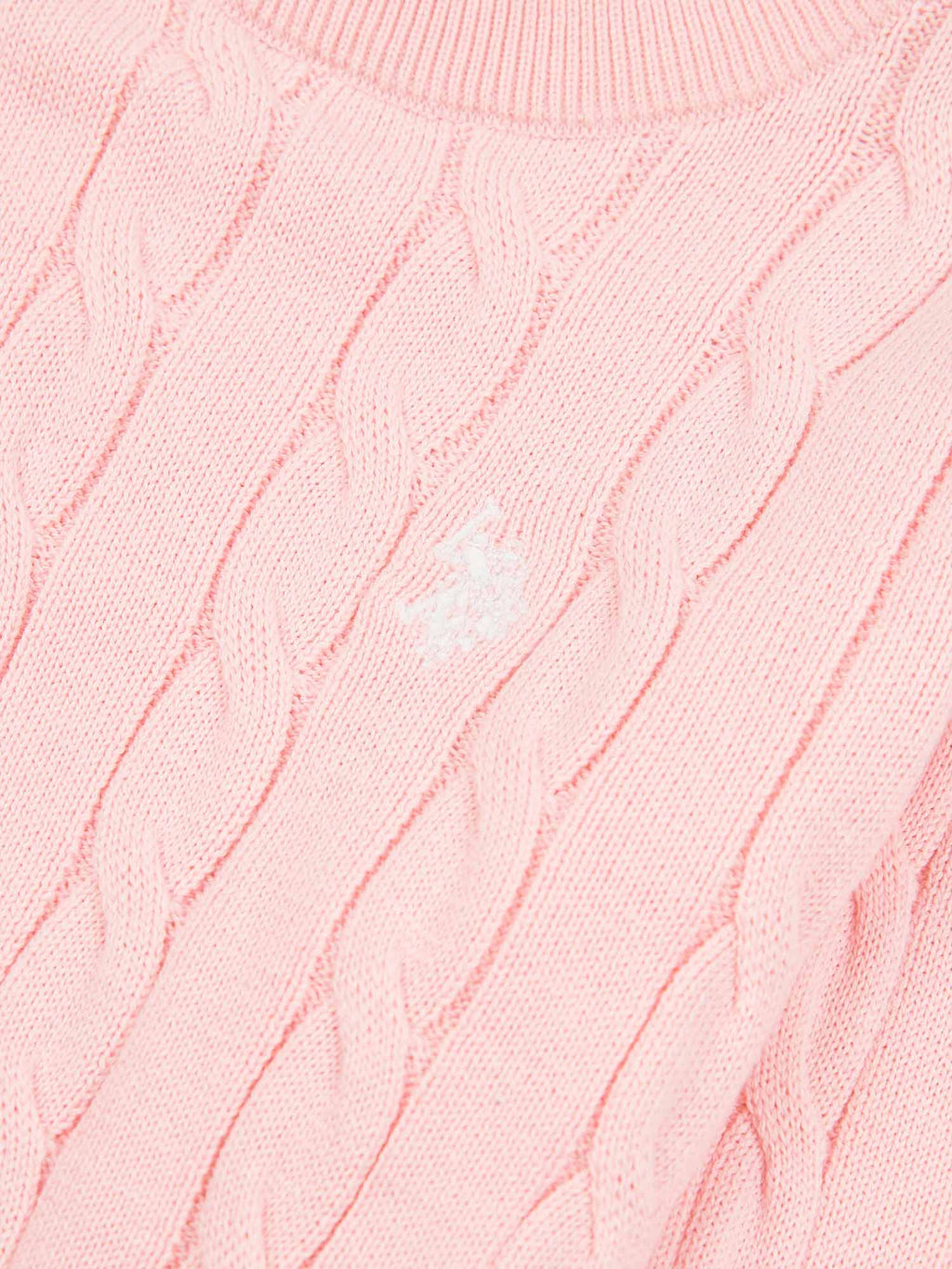 Girls Cable Knit Jumper Crystal Rose