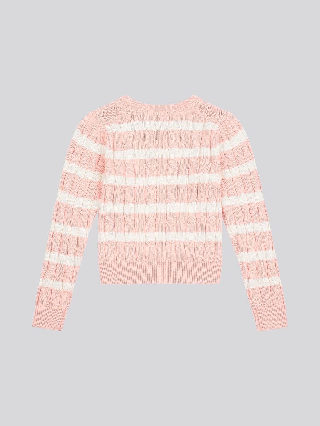 Stripe Cable Knit Jumper Crystal Rose