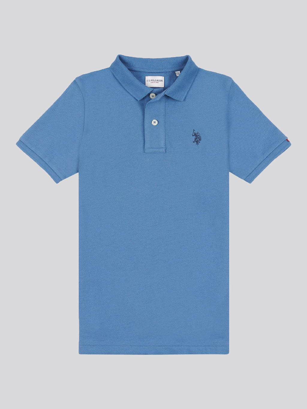 Boys Double Horsemen Polo Shirt in Blue Horizon