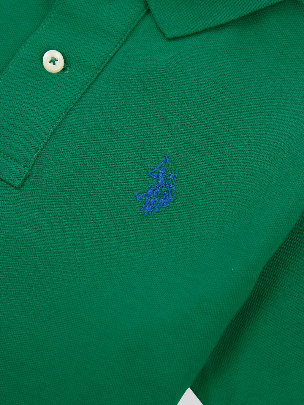 Boys Double Horsemen Polo Shirt in Lush Meadow
