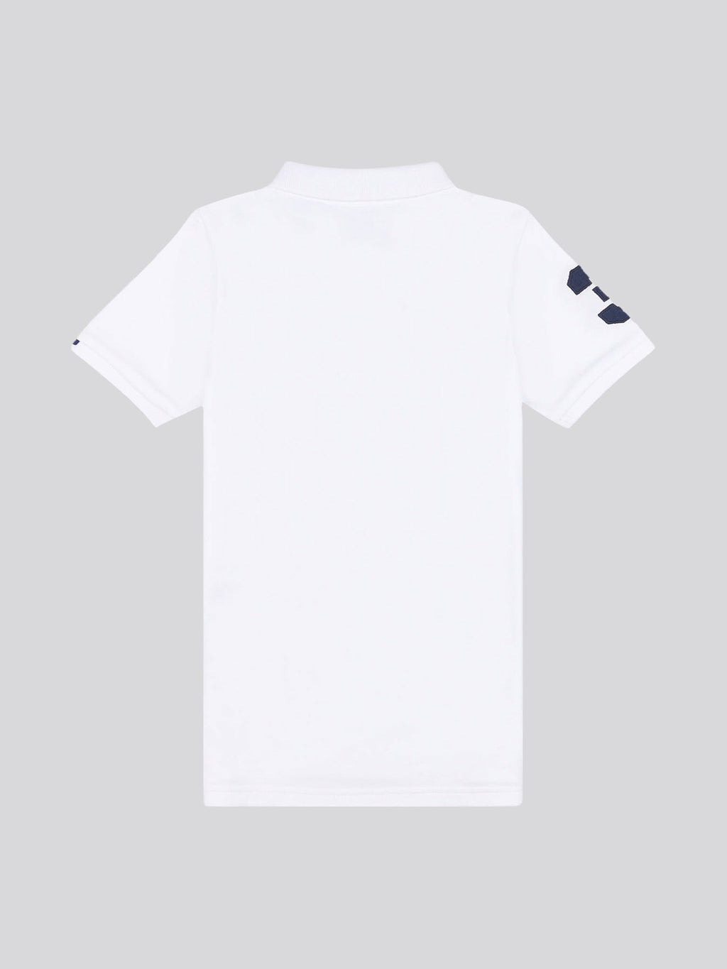 Boys Player 3 Polo Shirt in White / Dark Sapphire Navy DHM