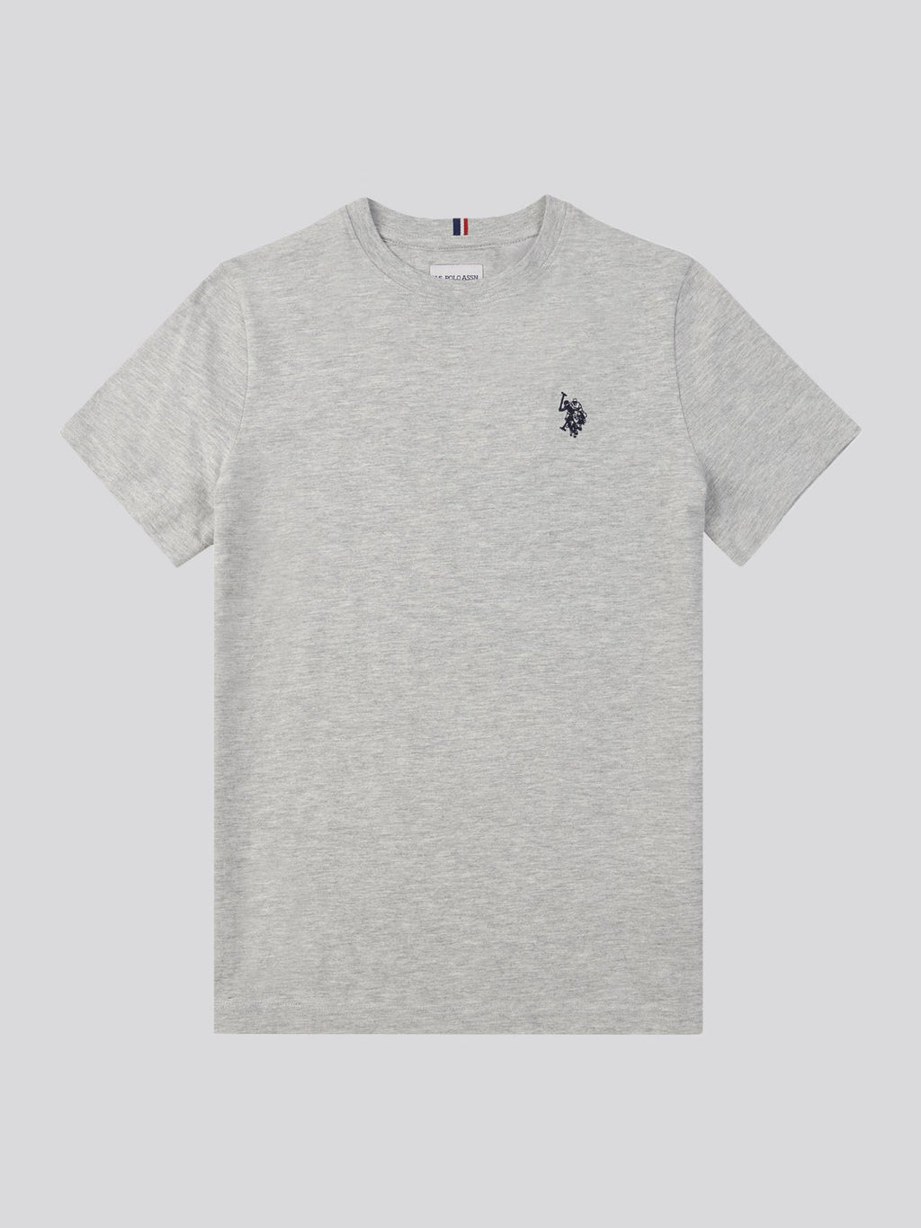 Boys Double Horsemen T- Shirt in Mid Grey Marl