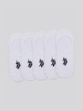 5 Pack Invisible Trainer Socks in Bright White