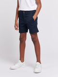 Boys Classic Chino Shorts in Dark Sapphire Navy / Haute Red DHM