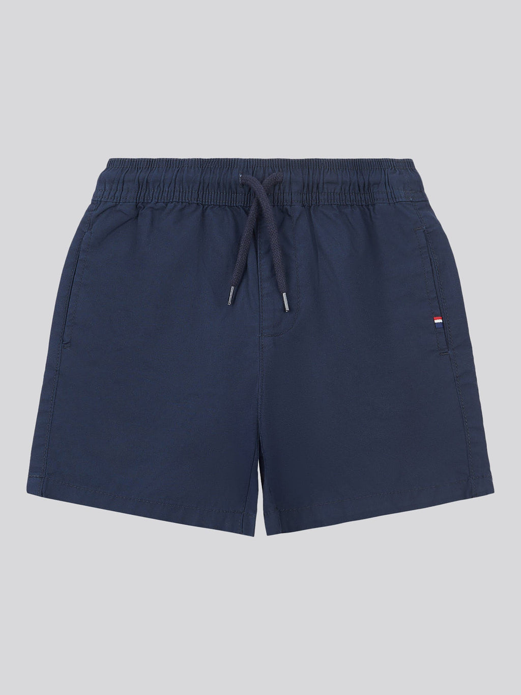 Boys Cotton Linen Deck Short in Dark Sapphire Navy