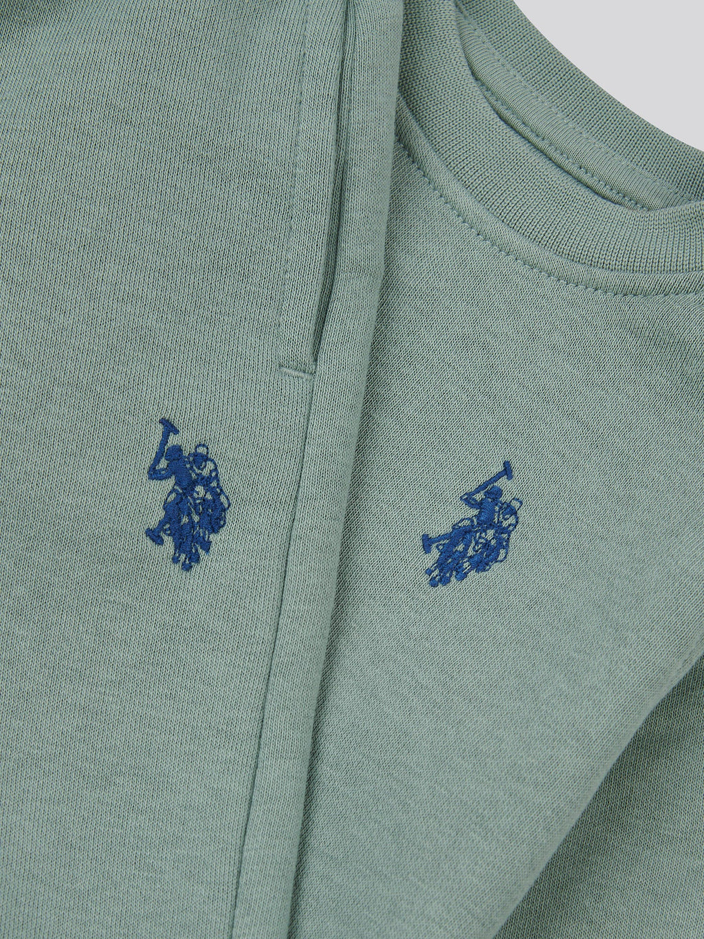 Boys Double Horsemen Crew & Jogger Set in Chinois Green