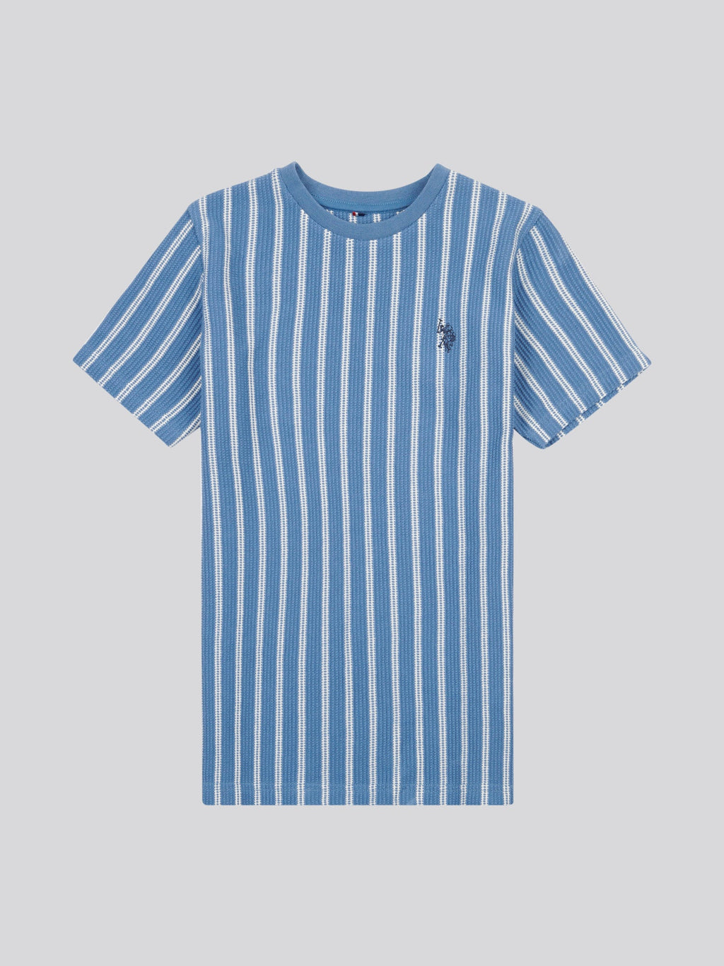 Boys Vertical Texture T-Shirt in Blue Horizon