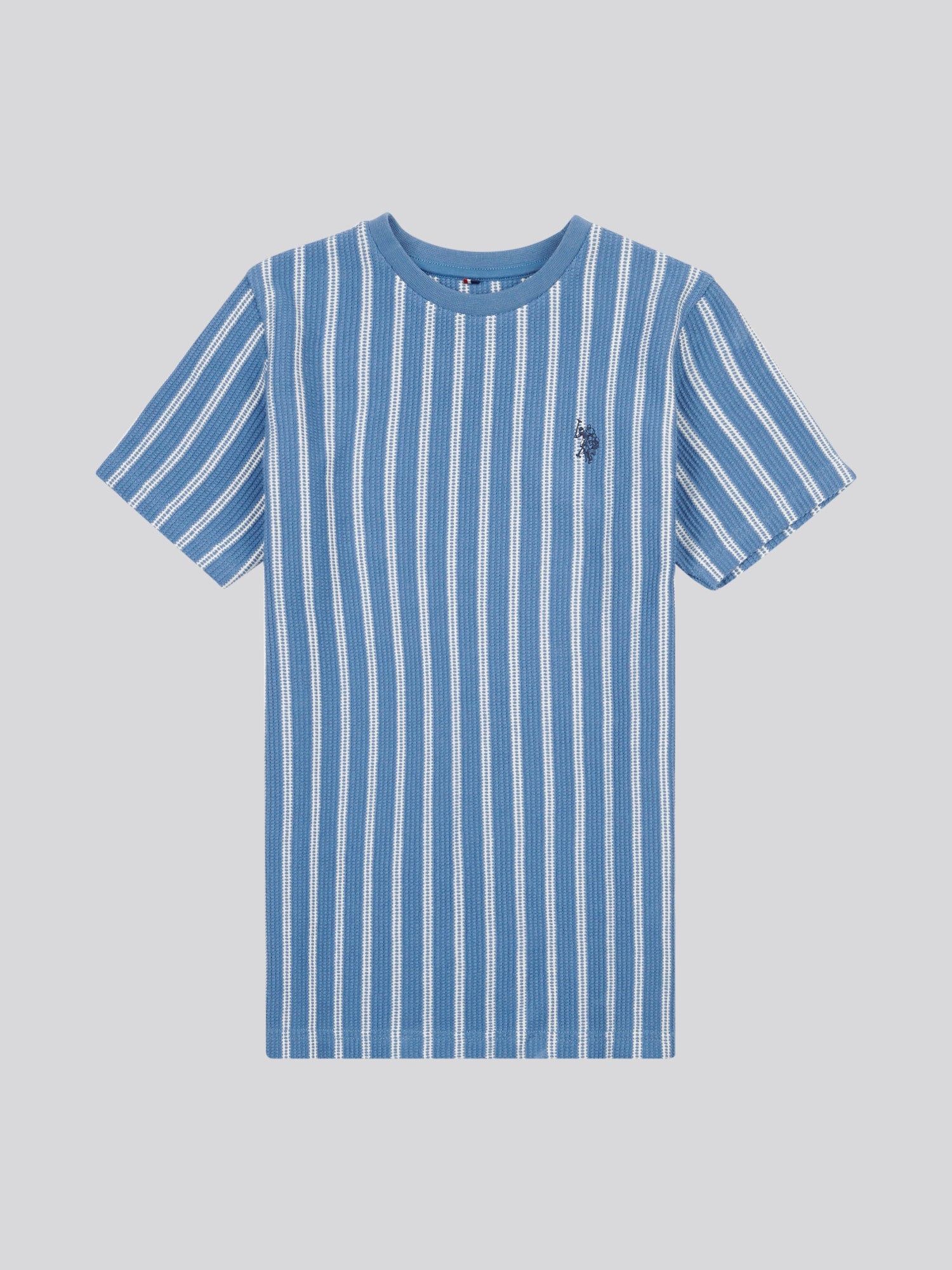 Boys Vertical Texture T-Shirt in Blue Horizon
