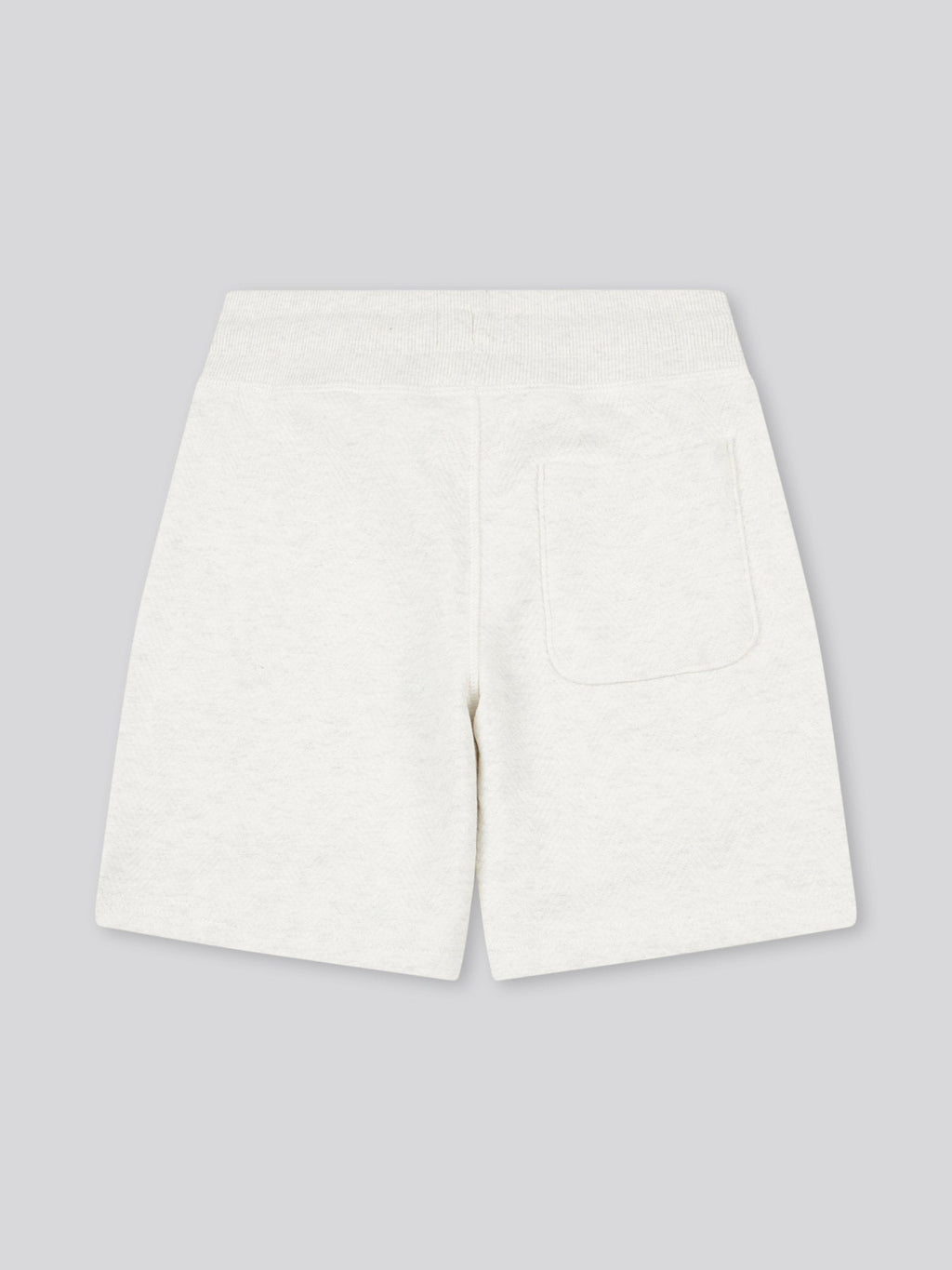 Boys Double Horsemen Herringbone Sweat Short in Light Grey Marl