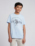 Boys USPA Print Graphic T-Shirt in Chambray Blue