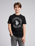 Boys USPA Circle Print T-Shirt in Black