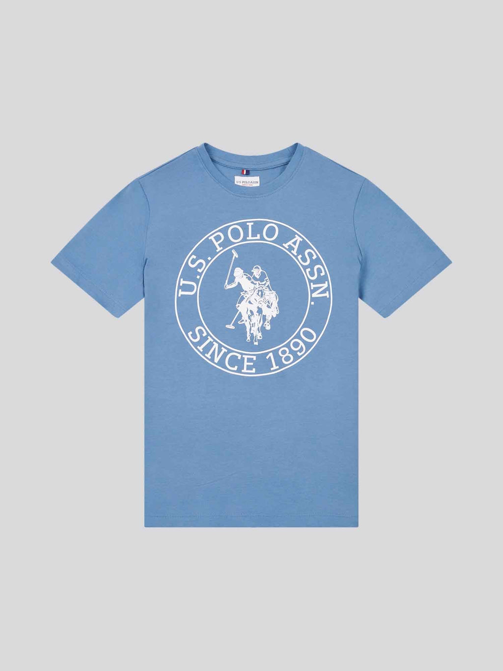 Boys USPA Circle Print T-Shirt in Blue Horizon