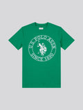 Boys USPA Circle Print T-Shirt in Lush Meadow