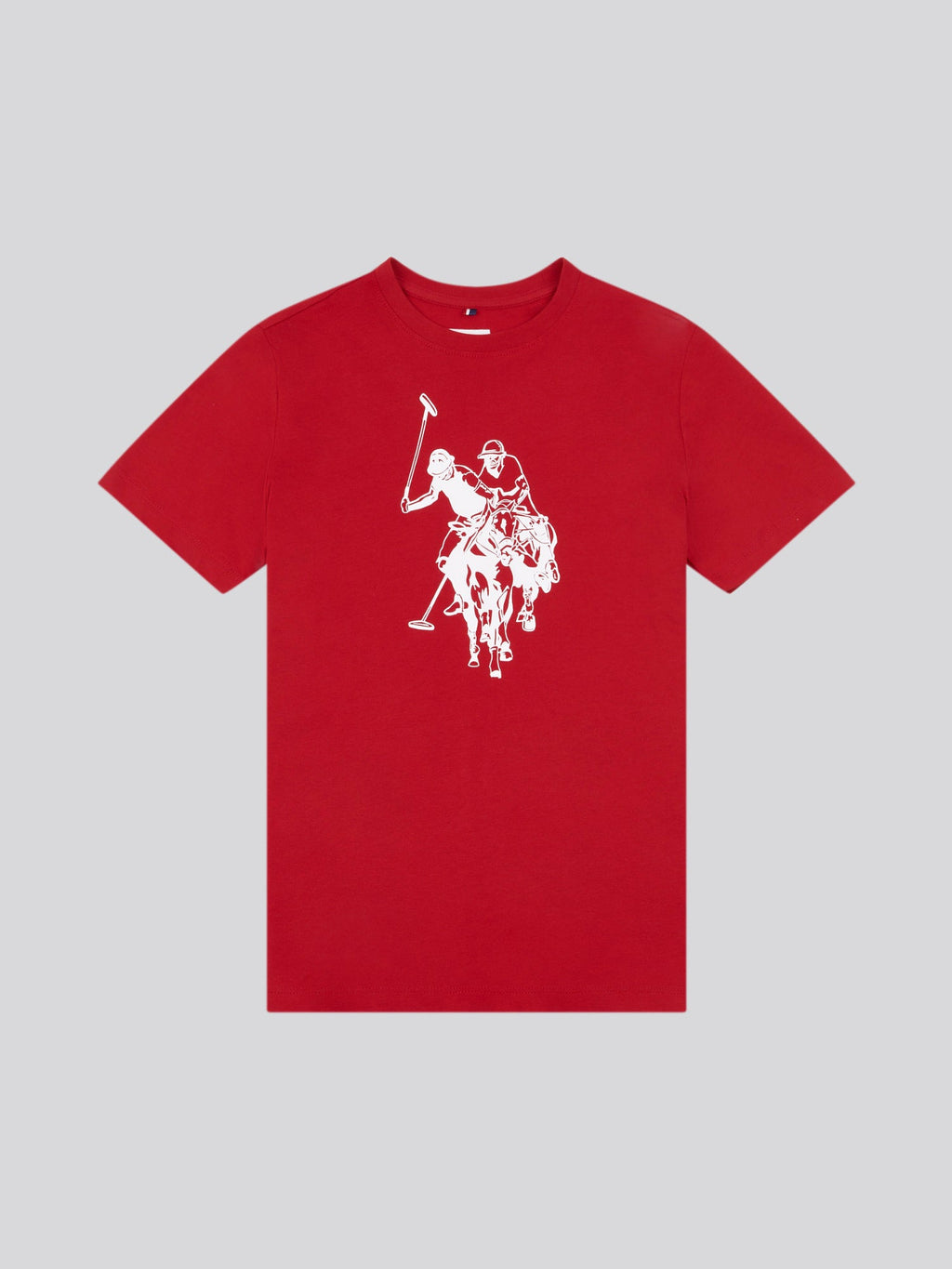 Boys Double Horsemen Graphic T-Shirt in Haute Red