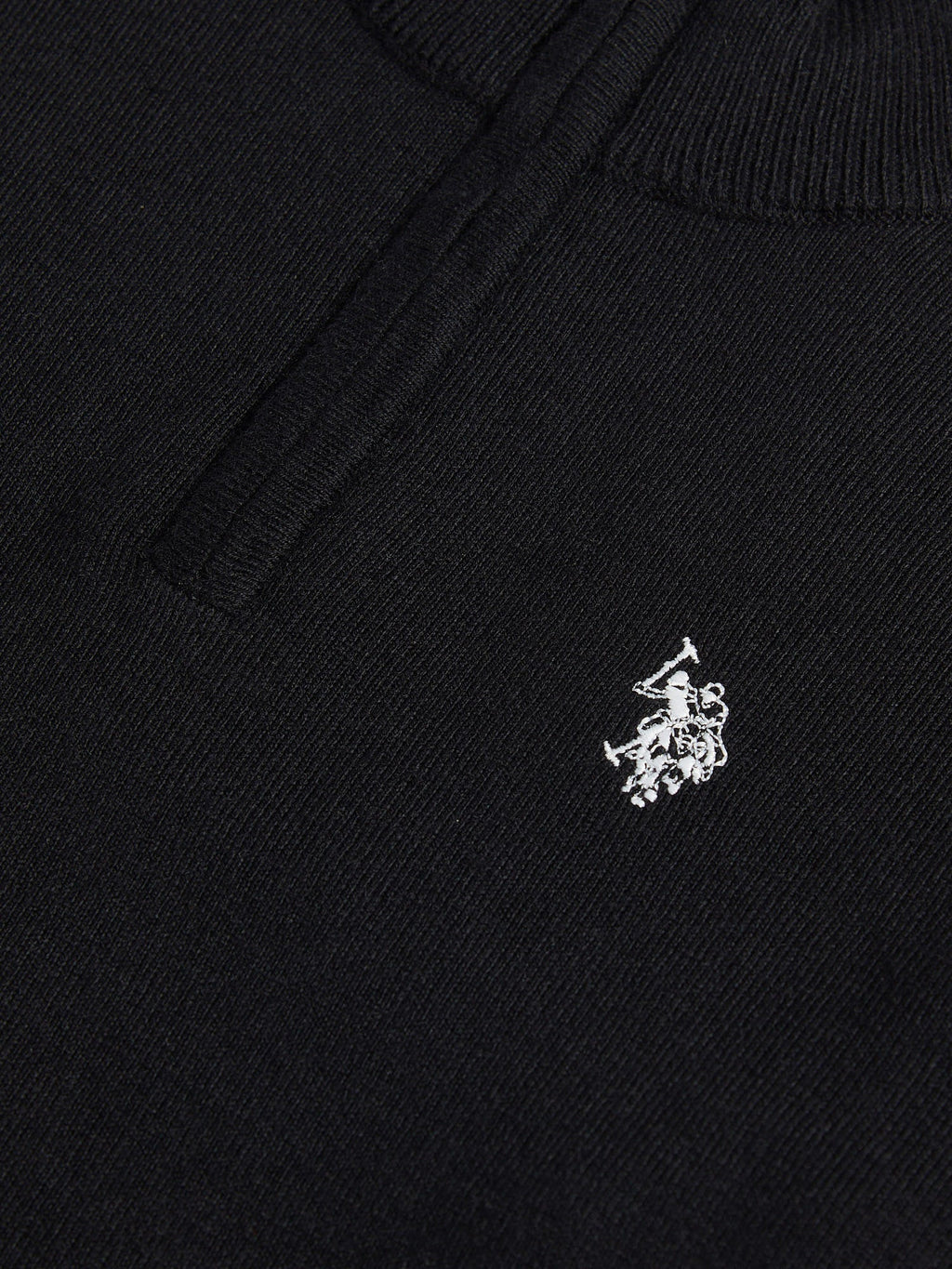 Boys Knitted Cotton Rich 1/4 Zip Black Bright White DHM