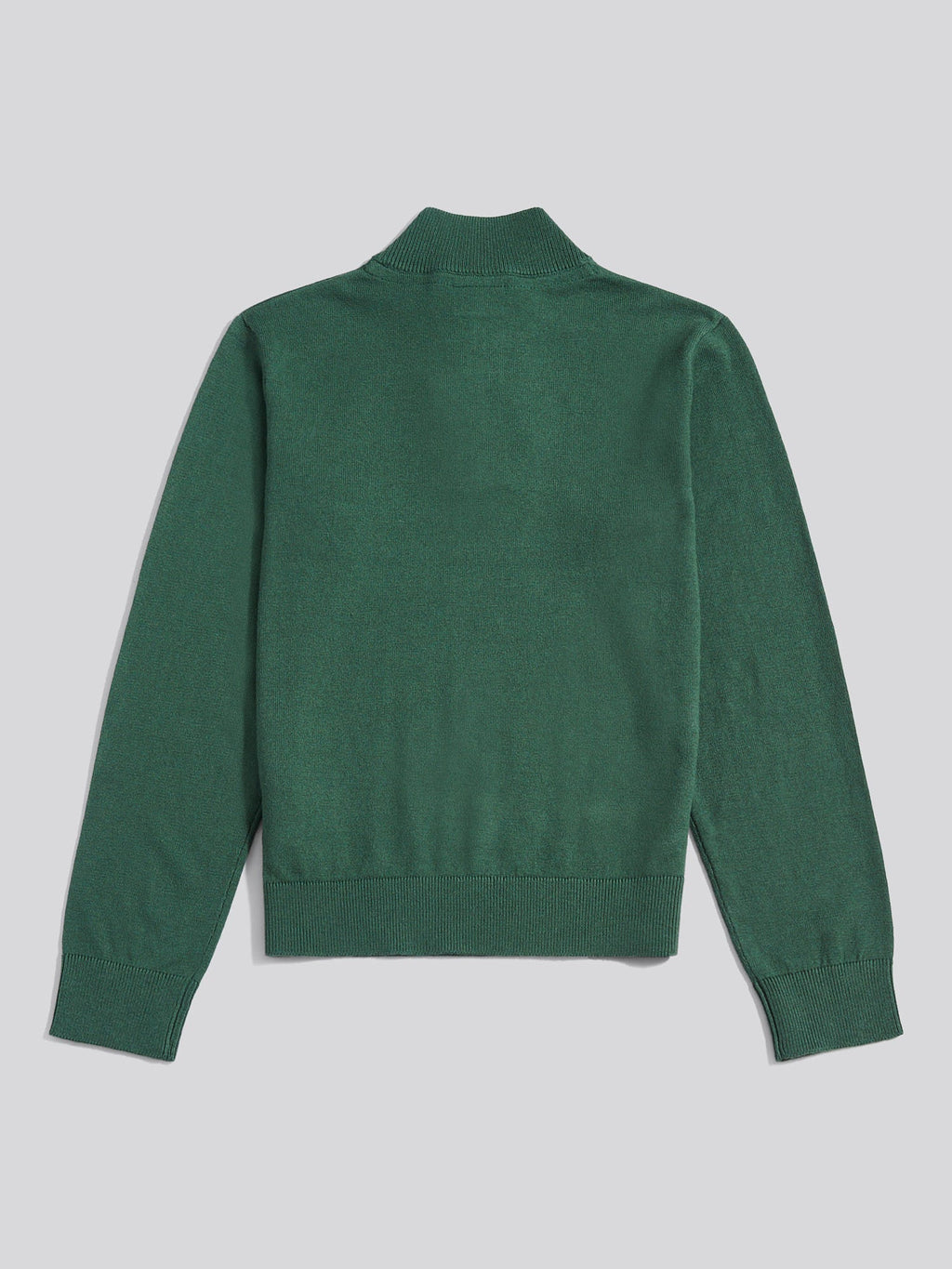 Boys Knitted Cotton Rich 1/4 Zip Pineneedle