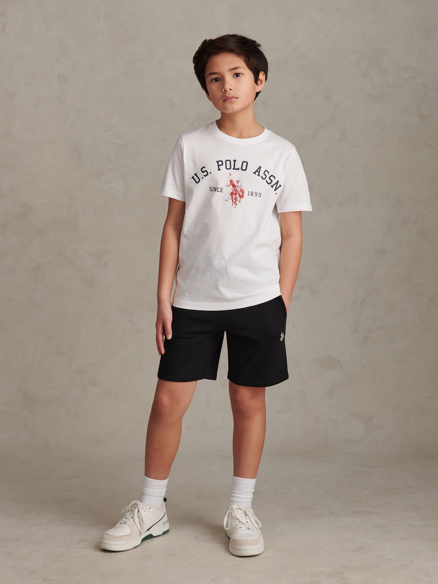Boys Signature Arch Print T-Shirt Bright White