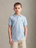 Boys Double Horsemen Polo Shirt Chambray Blue