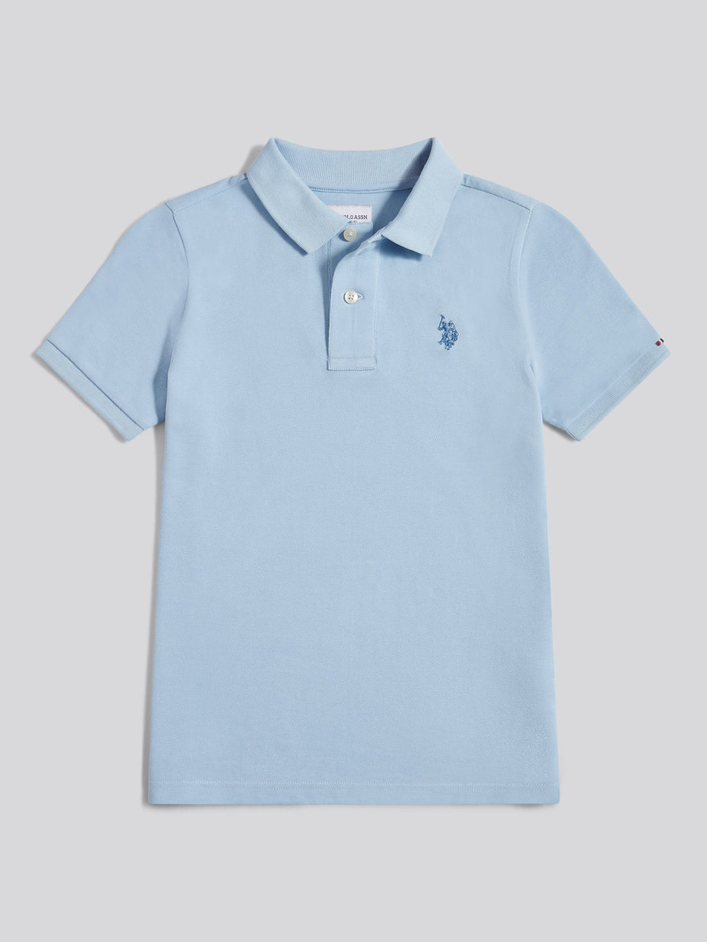 Boys Double Horsemen Polo Shirt Chambray Blue