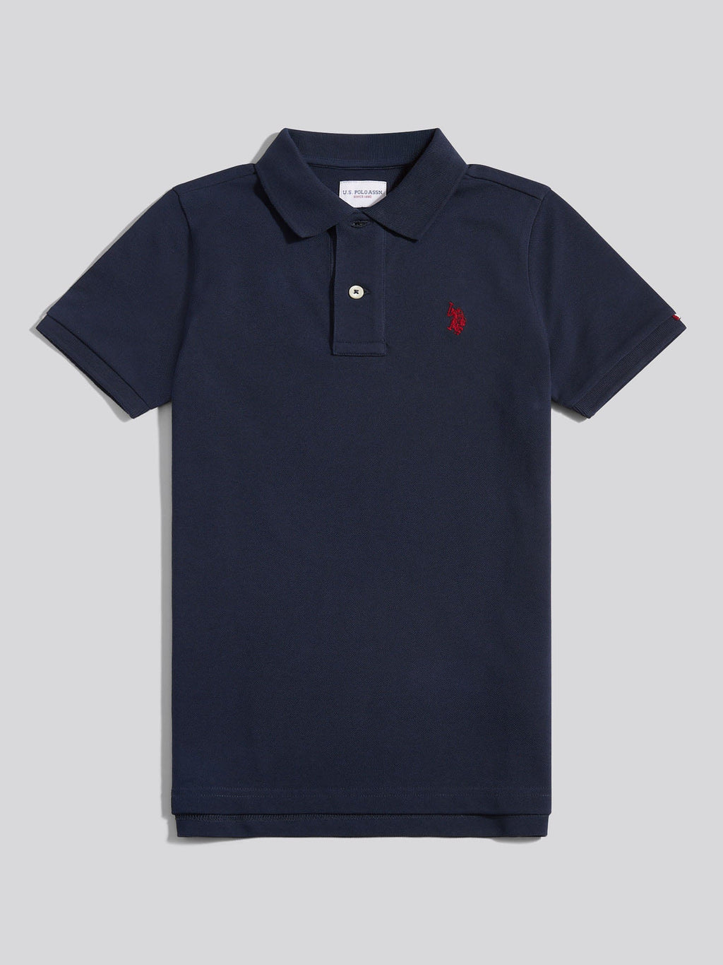 Boys Double Horsemen Polo Shirt Dark Sapphire Navy / Haute Red DHM