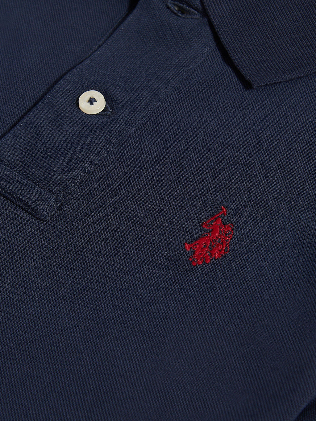 Boys Double Horsemen Polo Shirt Dark Sapphire Navy / Haute Red DHM