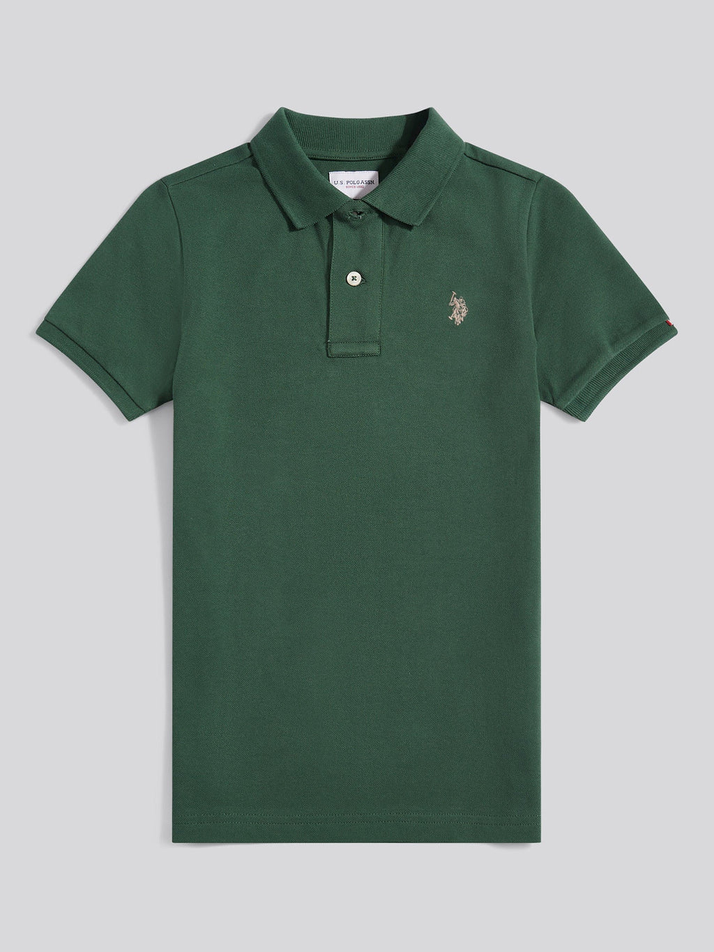 Boys Double Horsemen Polo Shirt Pineneedle