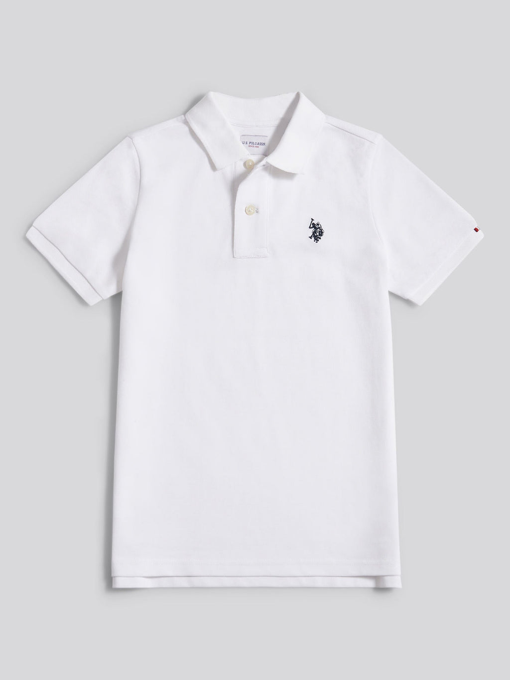 Boys Double Horsemen Polo Shirt White / Dark Sapphire Navy DHM