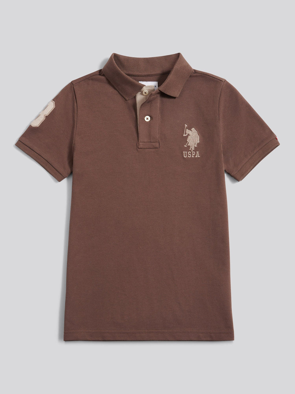 Boys Player 3 Polo Shirt Chocolate Martini