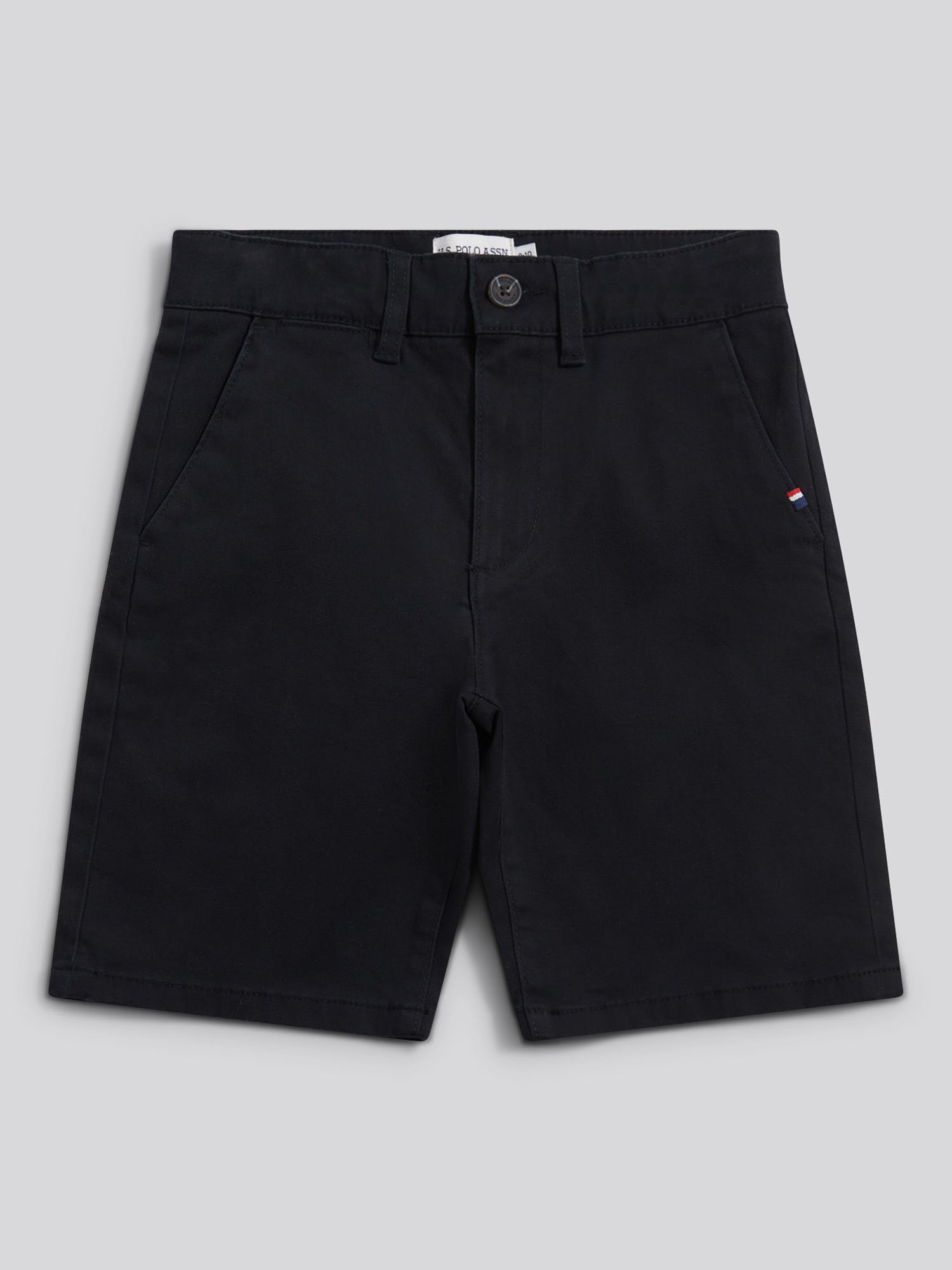 Boys Classic Chino Short Black Bright White DHM