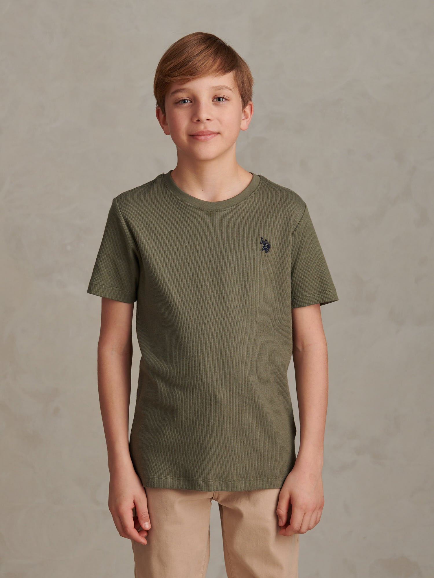 Boys Vertical Texture T-Shirt Mulled Basil