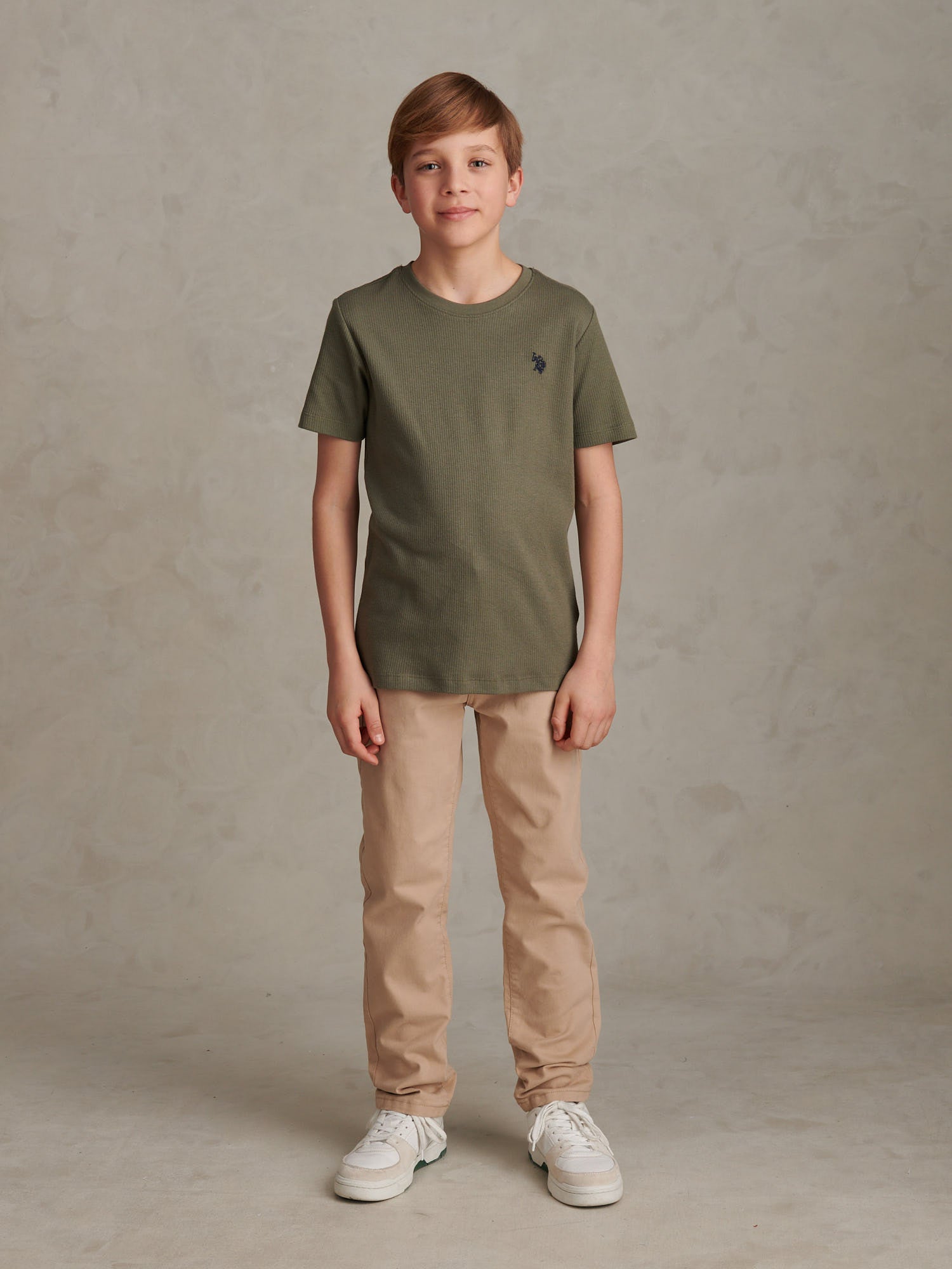 Boys Vertical Texture T-Shirt Mulled Basil