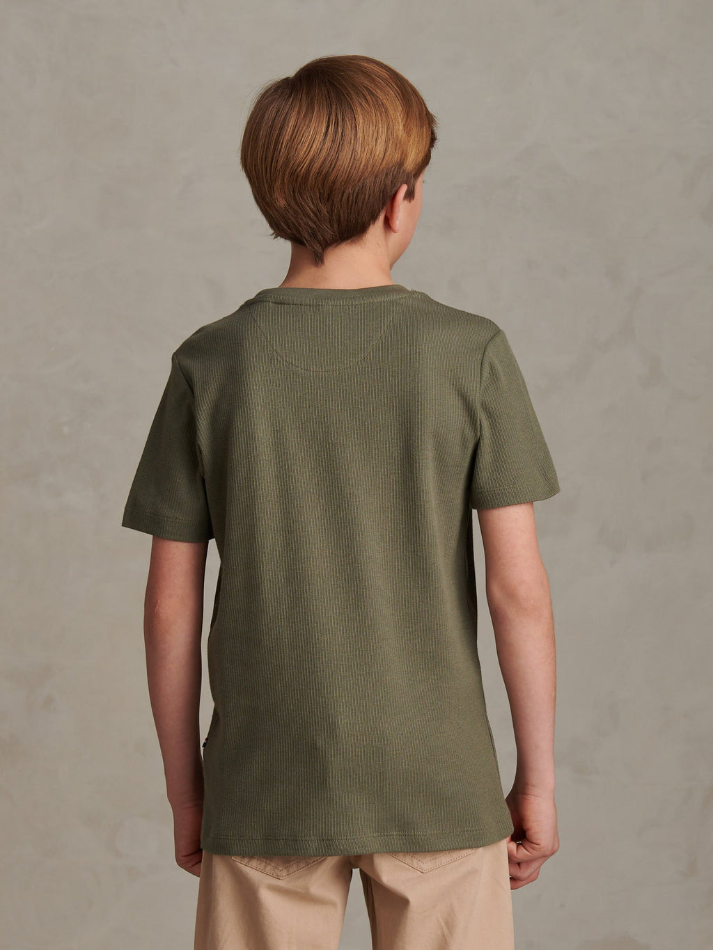 Boys Vertical Texture T-Shirt Mulled Basil
