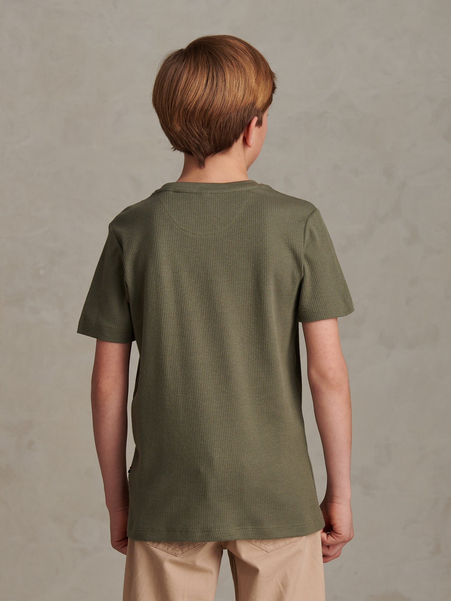 Boys Vertical Texture T-Shirt Mulled Basil