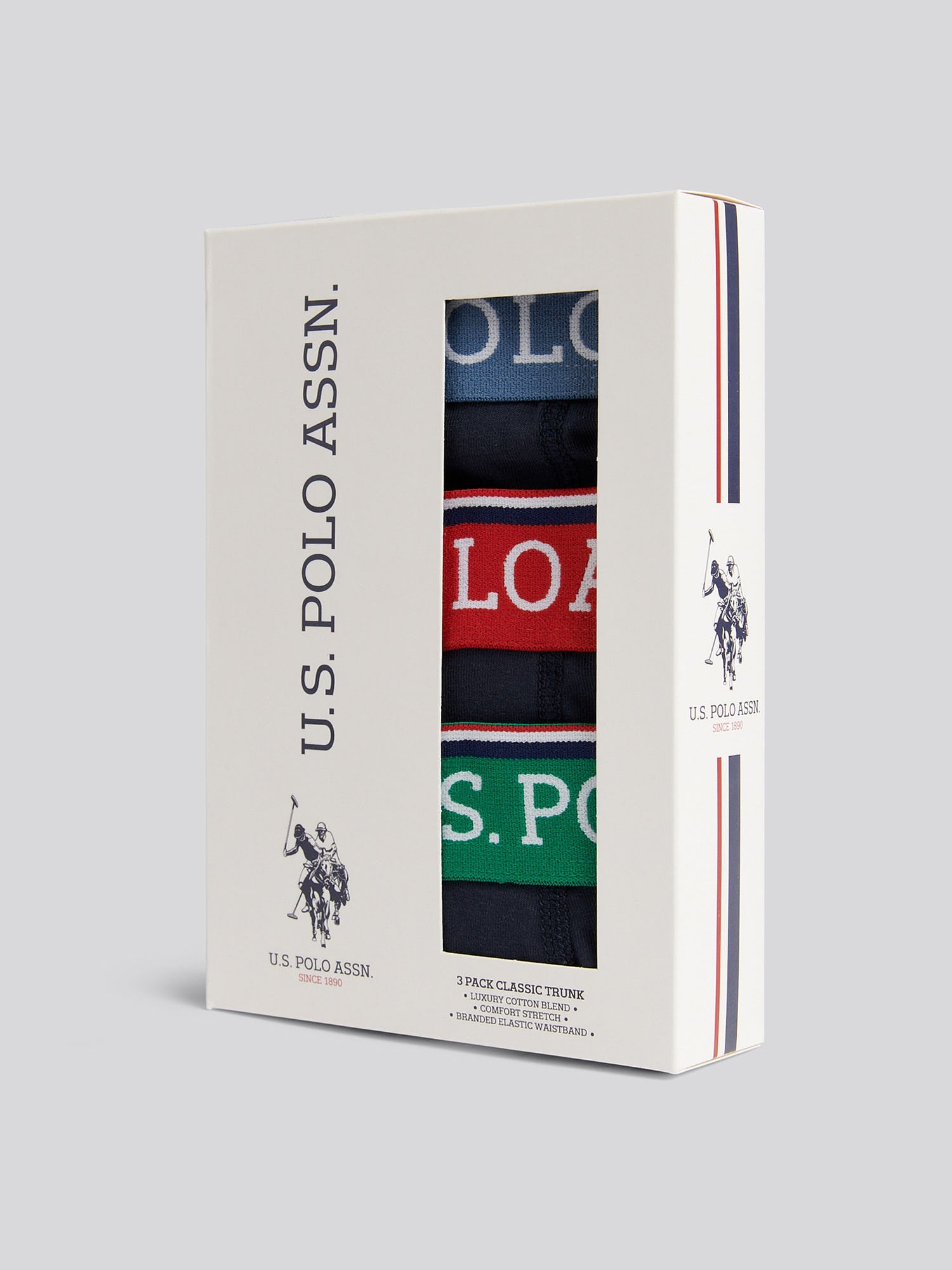 Boys USPA Trunk 3 Pack in Dark Sapphire Navy