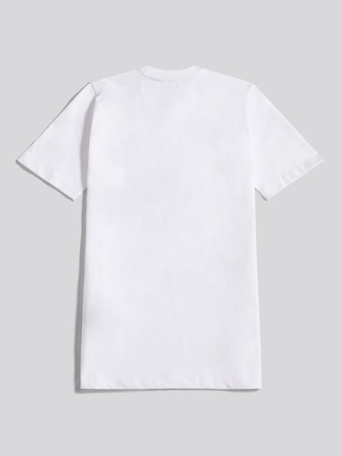 Boys Double Horsemen Graphic T-Shirt in Bright White