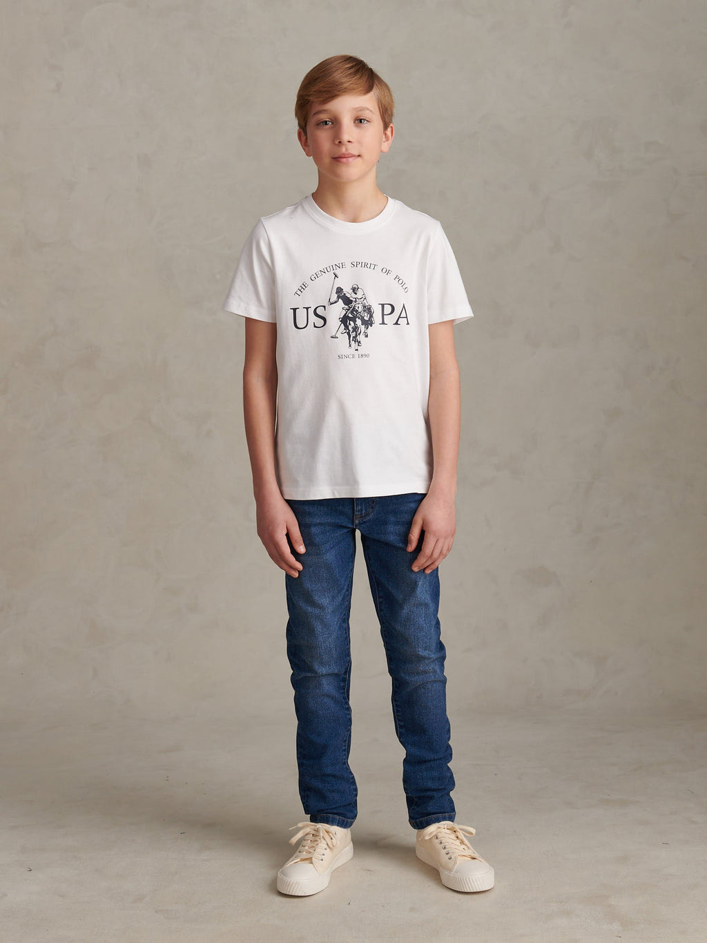 Boys USPA Print Graphic T-Shirt Bright White