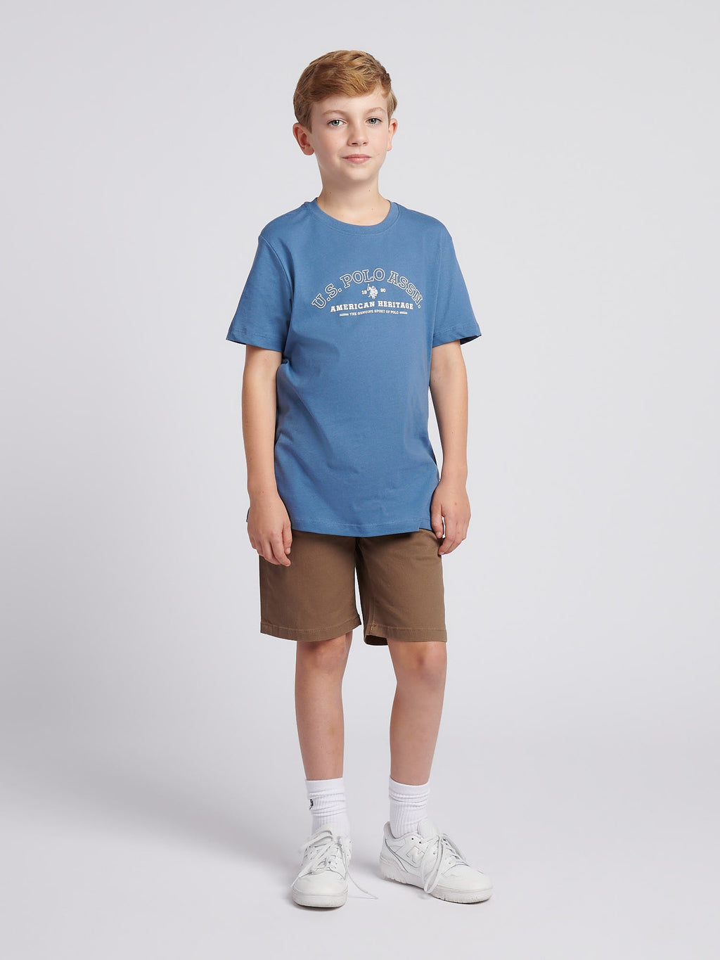 Boys Heritage Graphic Print T-Shirt in Blue Horizon