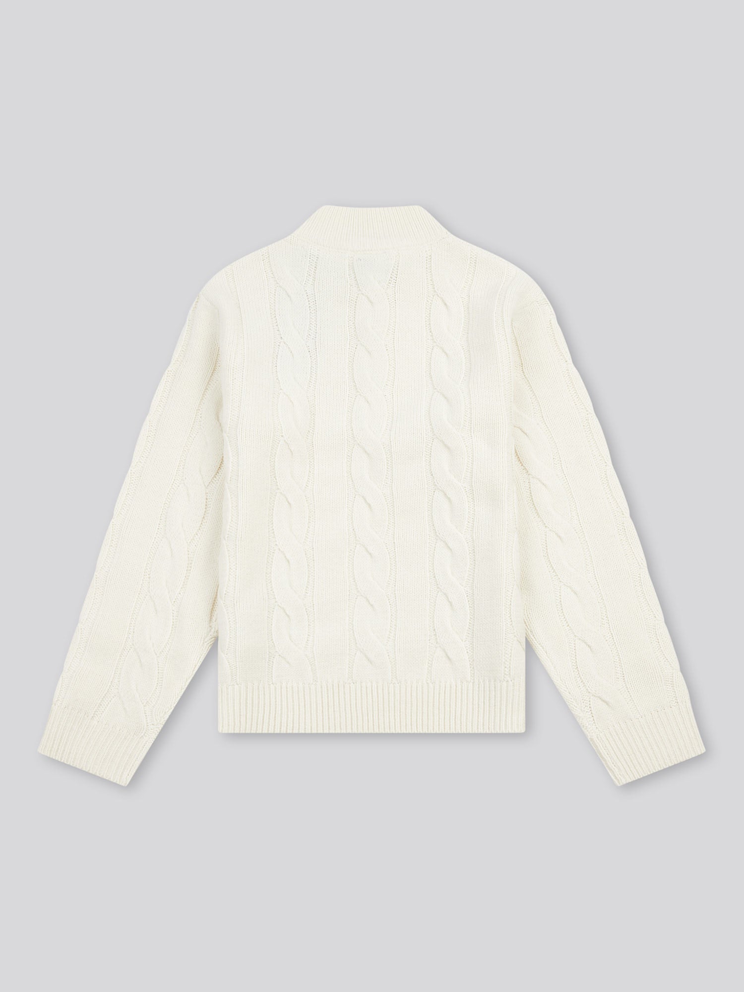Boys Cable Knit Funnel in Whisper White