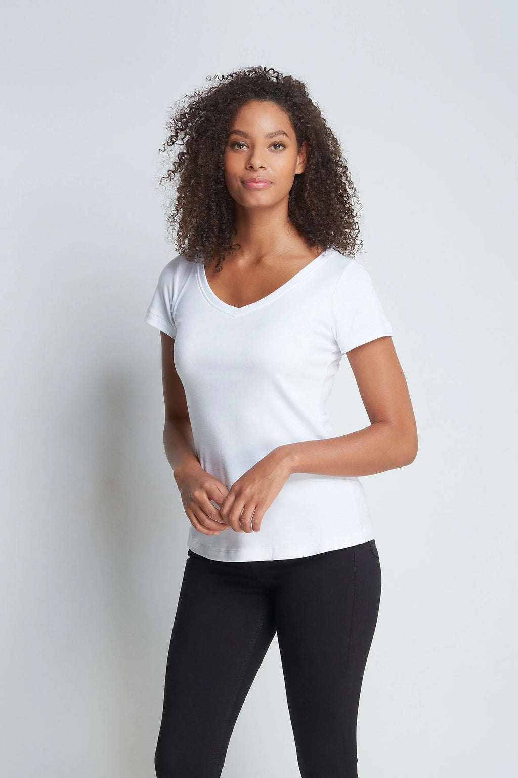 V Neck Cotton Modal Blend T-shirt